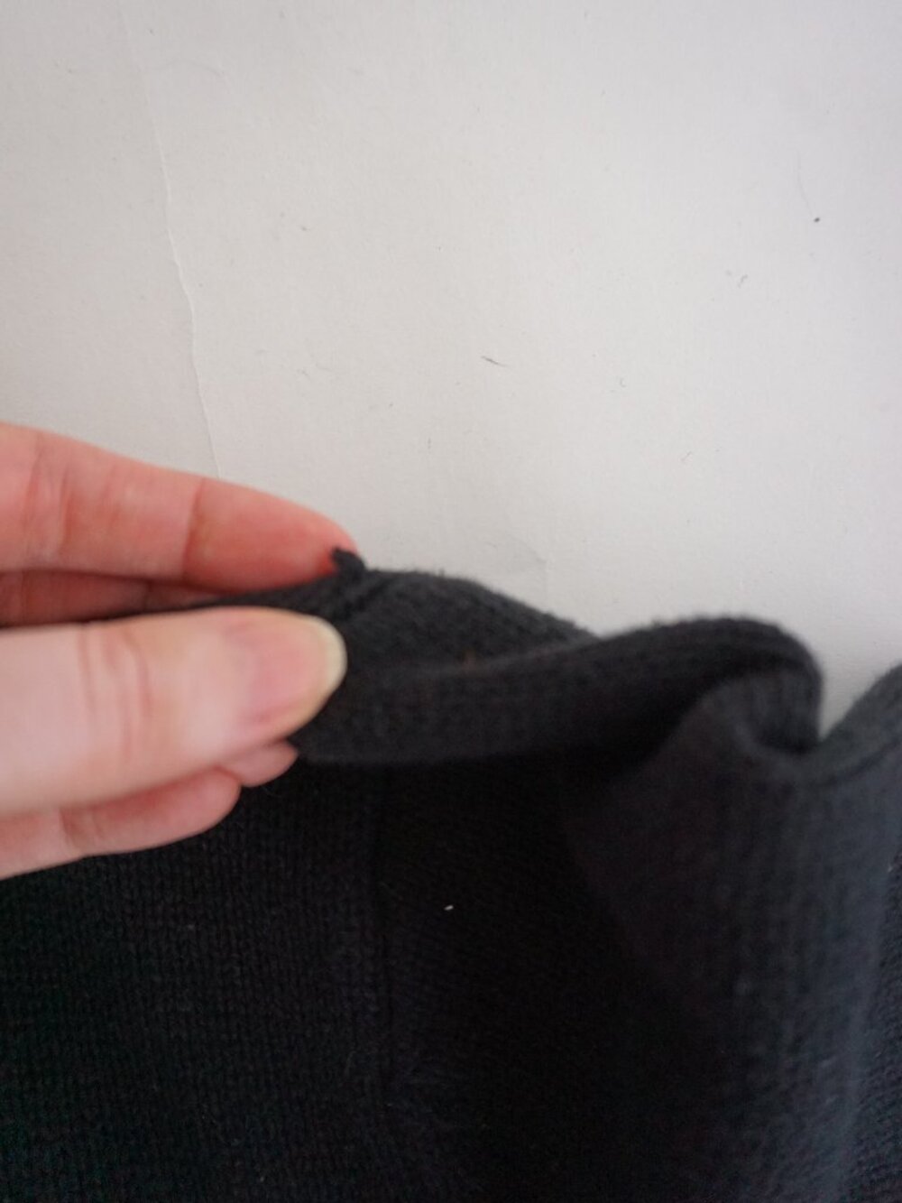 Vintage Denver Hayes Black Full Zip Knit Sweater Ribbed Collar Minimal Classic L - Picture 10 of 10